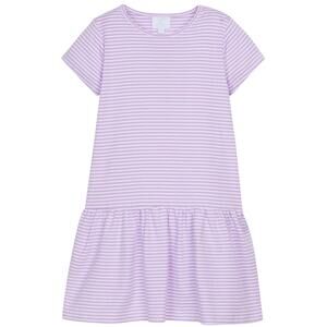 LITTLE ENGLISH Chanel Casual T-Shirt Dress in Pink and White Size 12 little girl